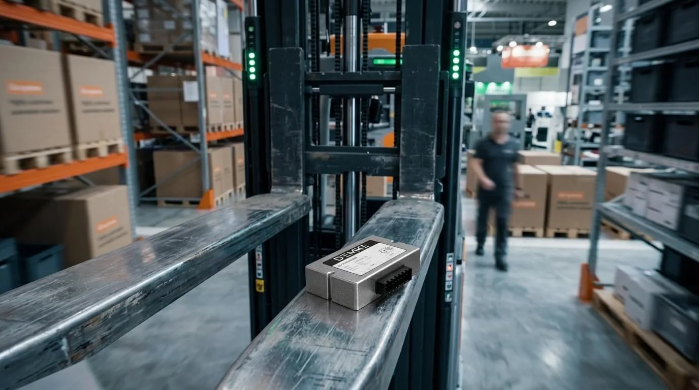 DC/DC converter on a forklift in a warehouse